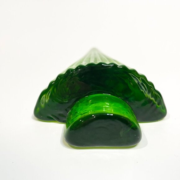 Green Glass Tree Paperweight Flat Back 3" x 1.5" x 7" - Picture 5 of 5